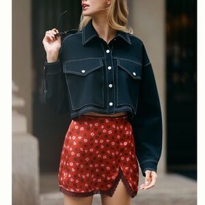 ANTHROPOLOGIE➕NWT Maeve Lace Trim Mini Slip Skirt